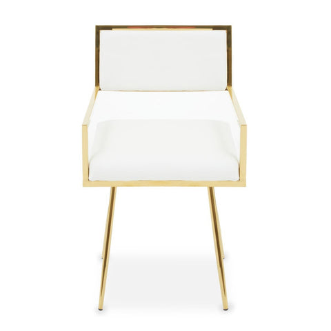 Ivory Leather Dining Chair