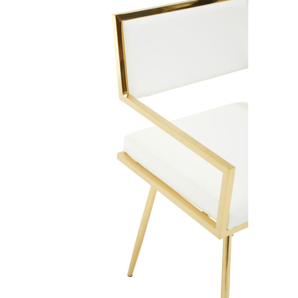 Ivory Leather Dining Chair