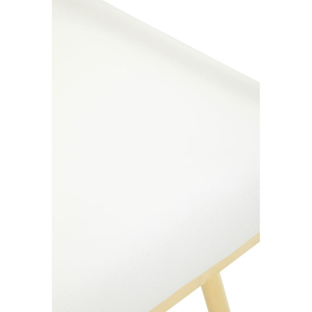 Ivory Leather Dining Chair