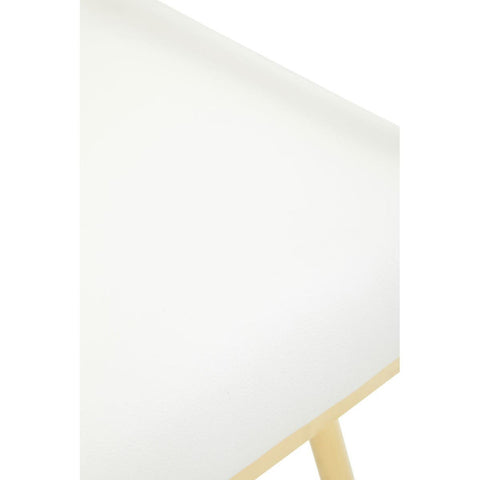 Ivory Leather Dining Chair