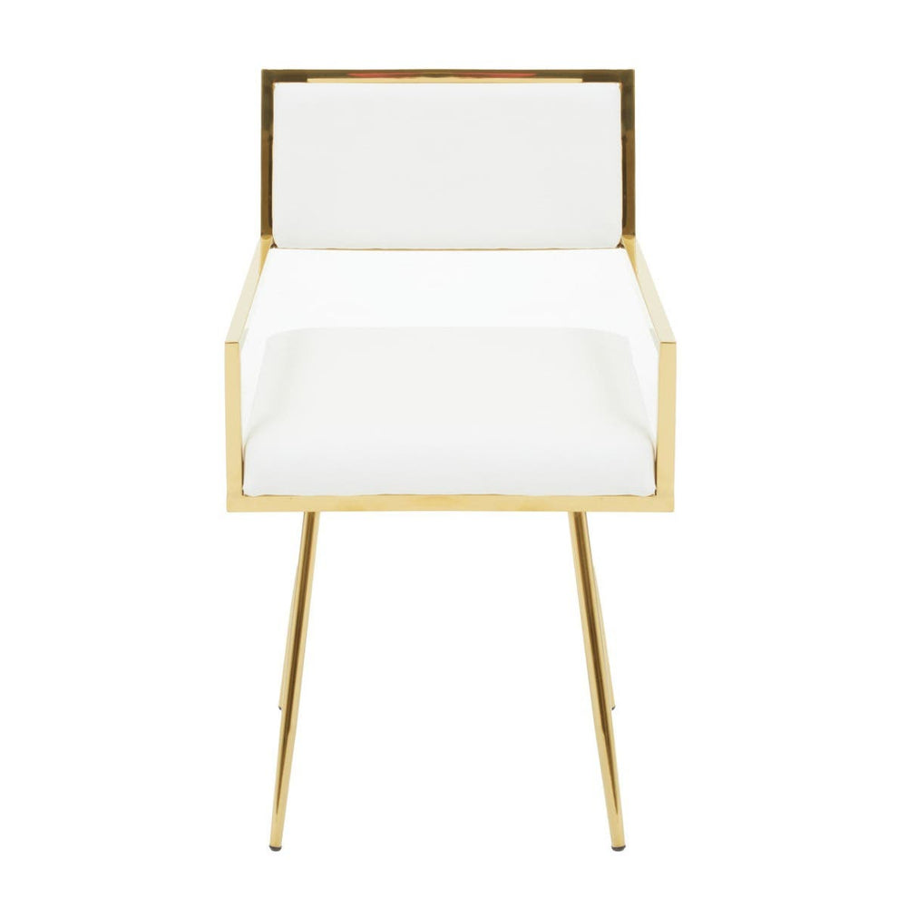 Ivory Leather Dining Chair