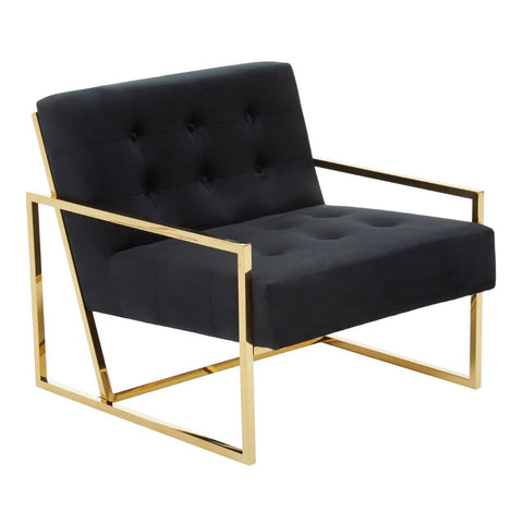 Luxe Black Velvet Lounge Chair