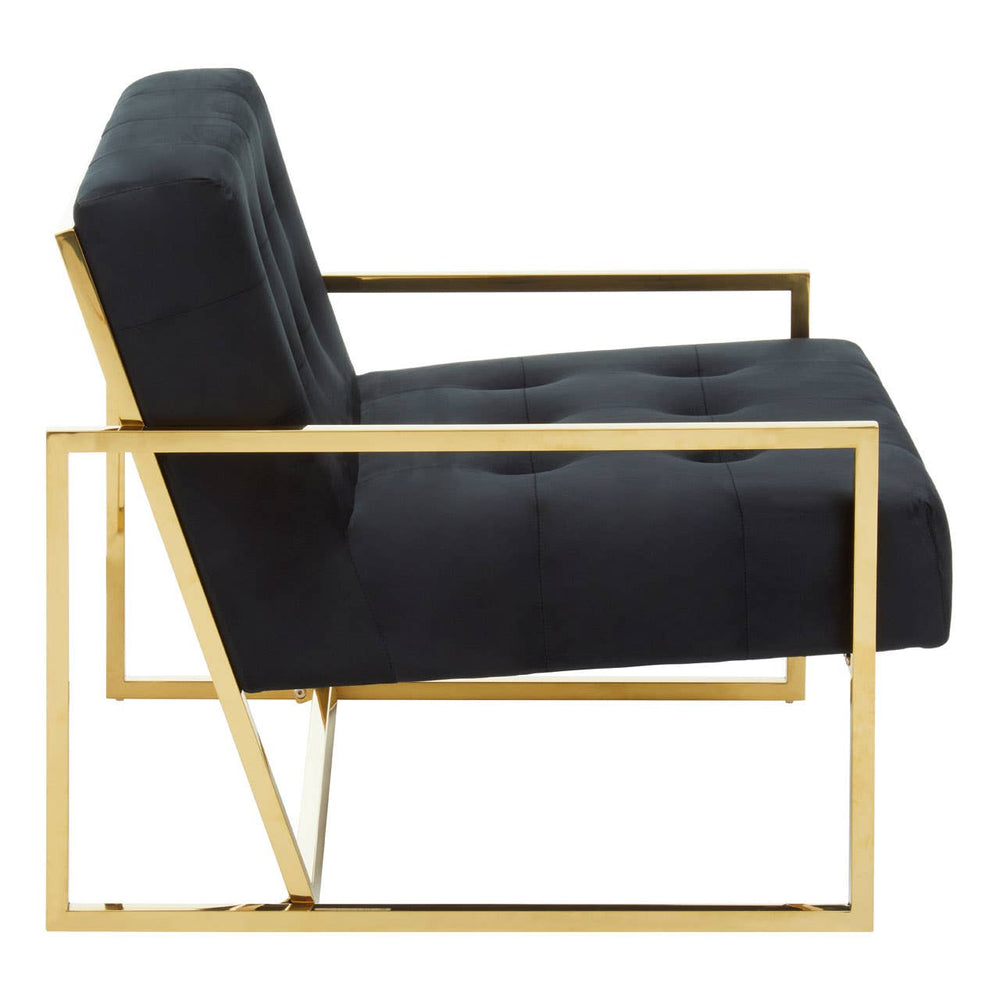 Luxe Black Velvet Lounge Chair