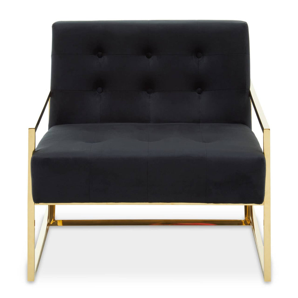 Luxe Black Velvet Lounge Chair