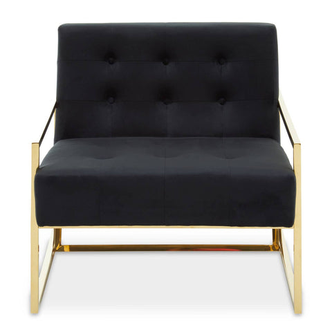 Luxe Black Velvet Lounge Chair