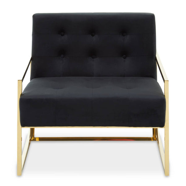 Luxe Black Velvet Lounge Chair