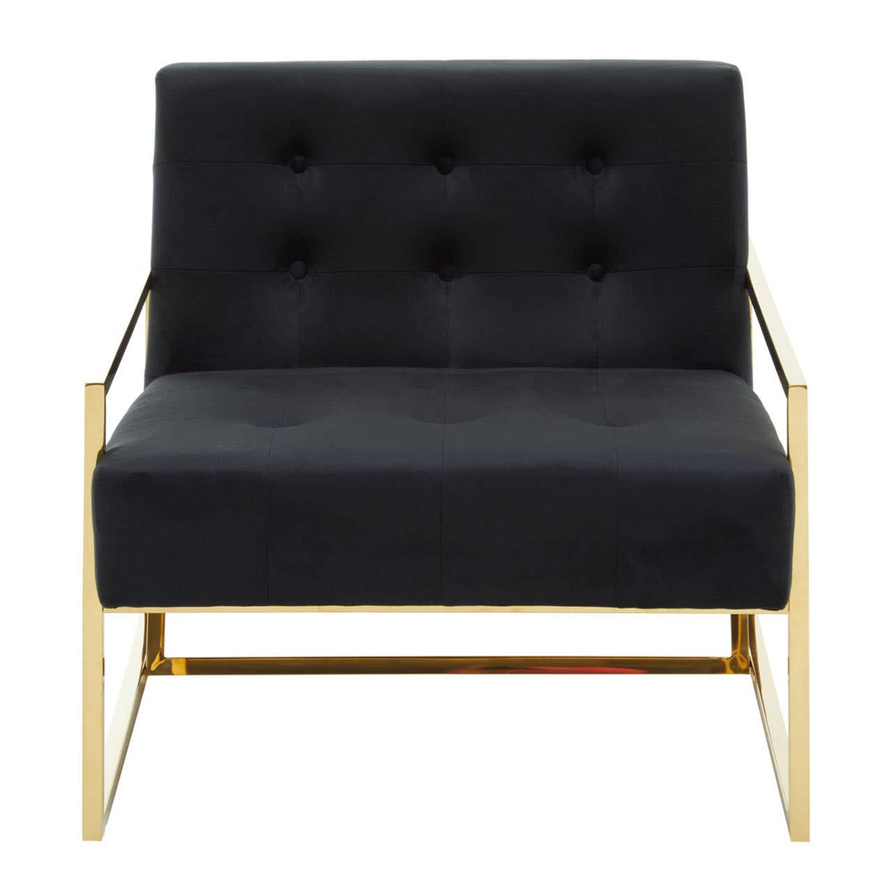 Luxe Black Velvet Lounge Chair