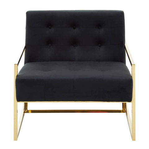 Luxe Black Velvet Lounge Chair