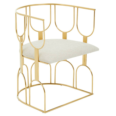 Luxe Gold Frame Accent Chair