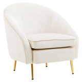 Luxe Beige Velvet Accent Chair