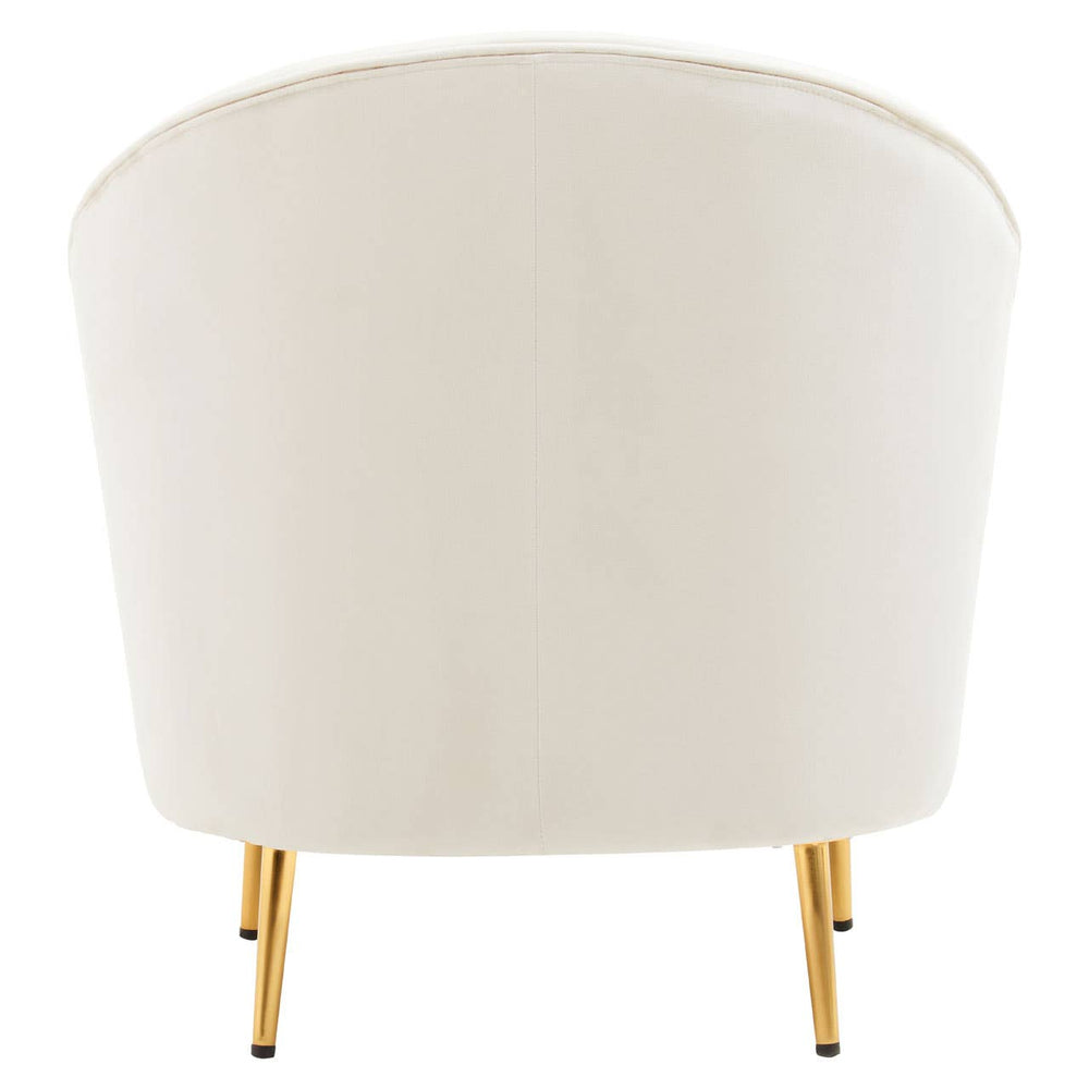 Luxe Beige Velvet Accent Chair
