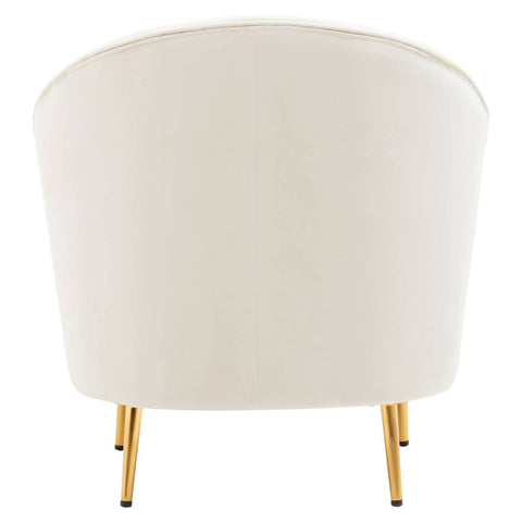 Luxe Beige Velvet Accent Chair