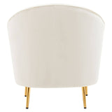 Luxe Beige Velvet Accent Chair