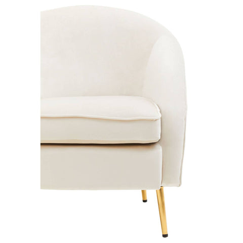 Luxe Beige Velvet Accent Chair