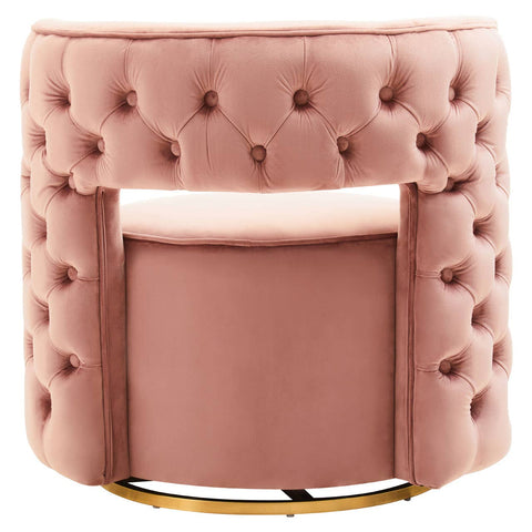 Luxe Pink Velvet Swivel Seat