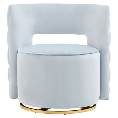Luxe Blue Velvet Swivel Chair