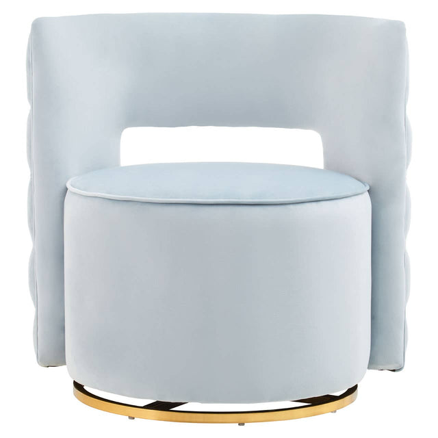 Luxe Blue Velvet Swivel Chair