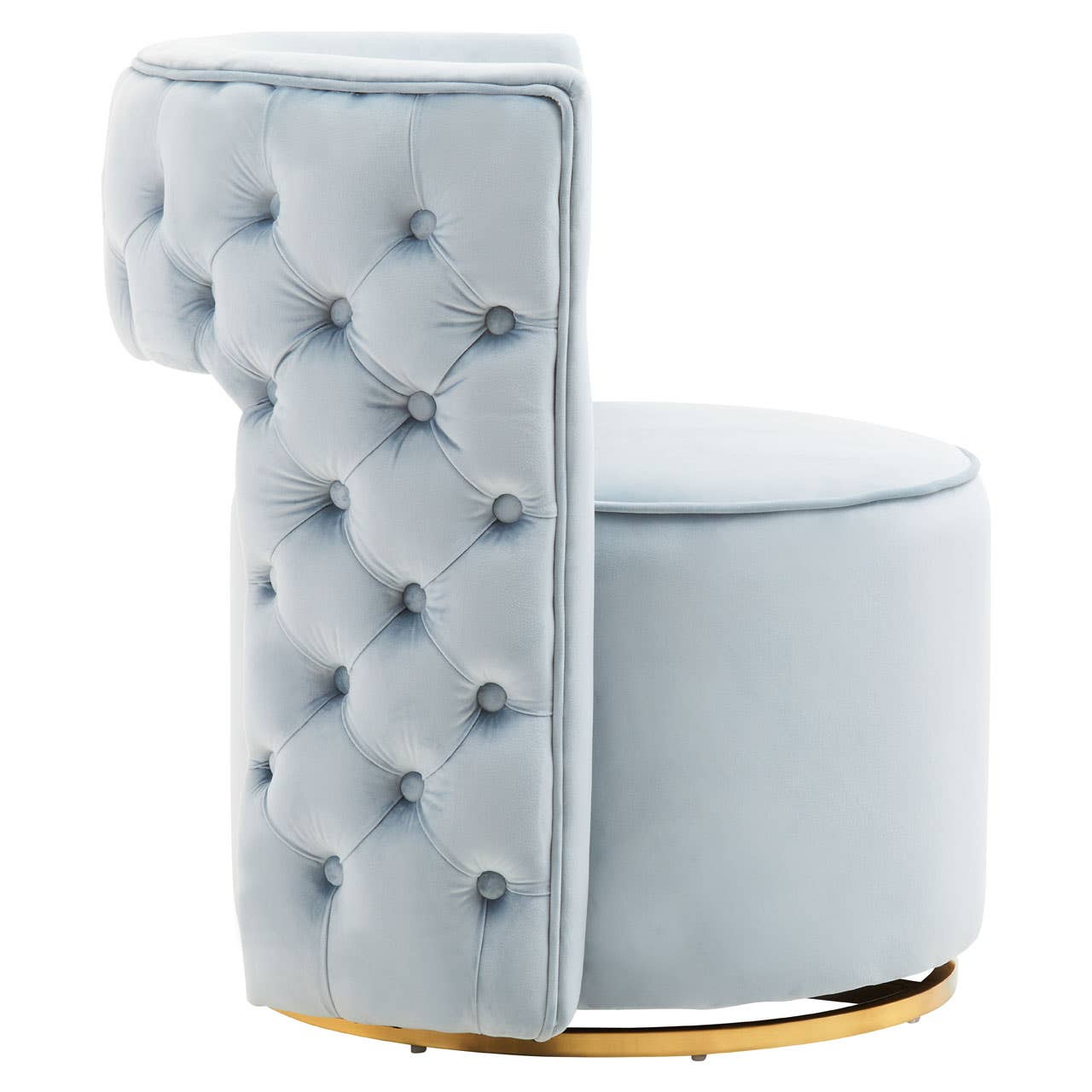 Luxe Blue Velvet Swivel Chair