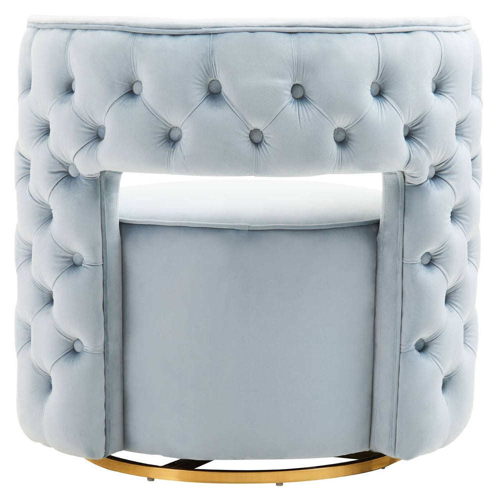 Luxe Blue Velvet Swivel Chair