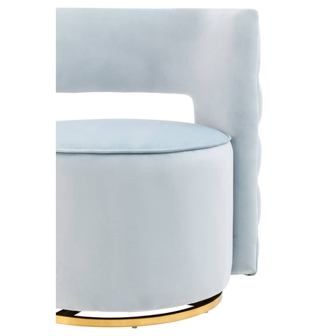 Luxe Blue Velvet Swivel Chair