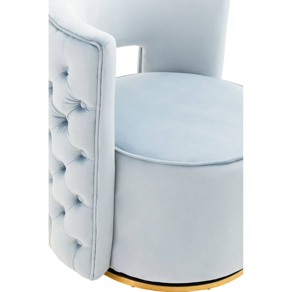 Luxe Blue Velvet Swivel Chair