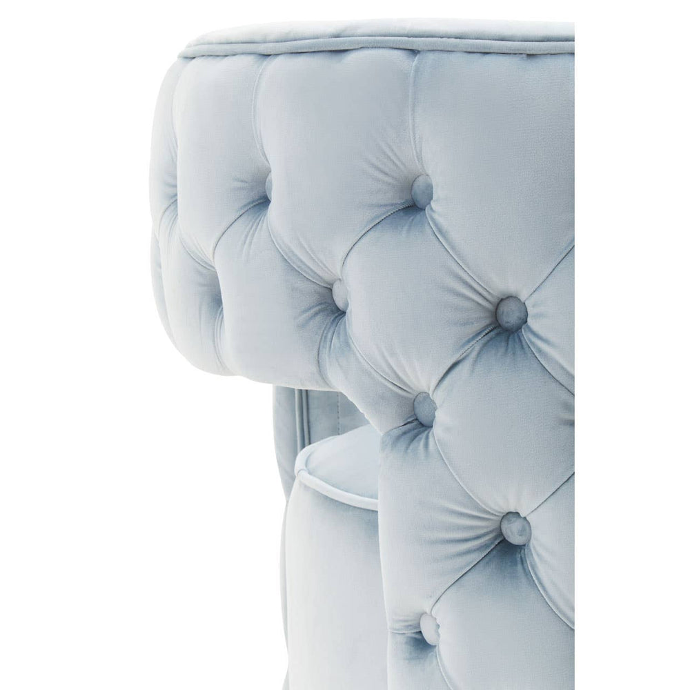 Luxe Blue Velvet Swivel Chair