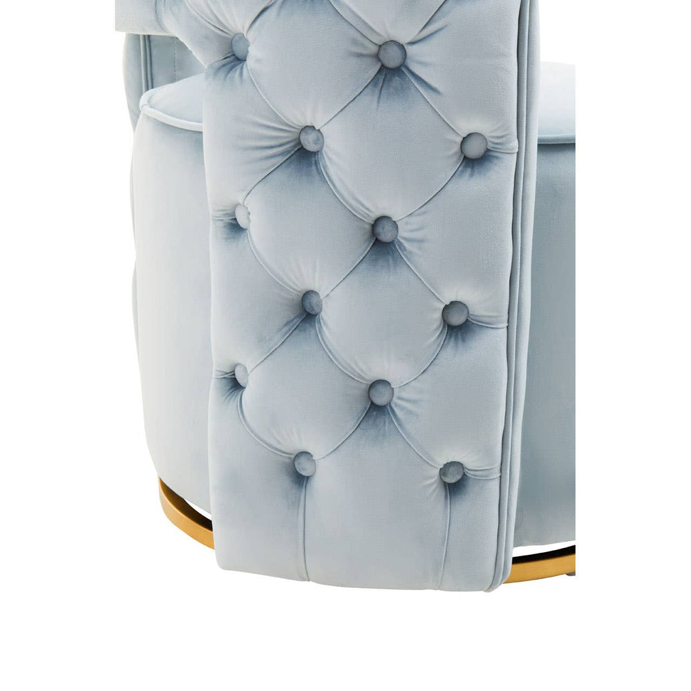 Luxe Blue Velvet Swivel Chair