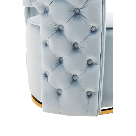 Luxe Blue Velvet Swivel Chair