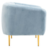 Luxe Blue Velvet Armchair