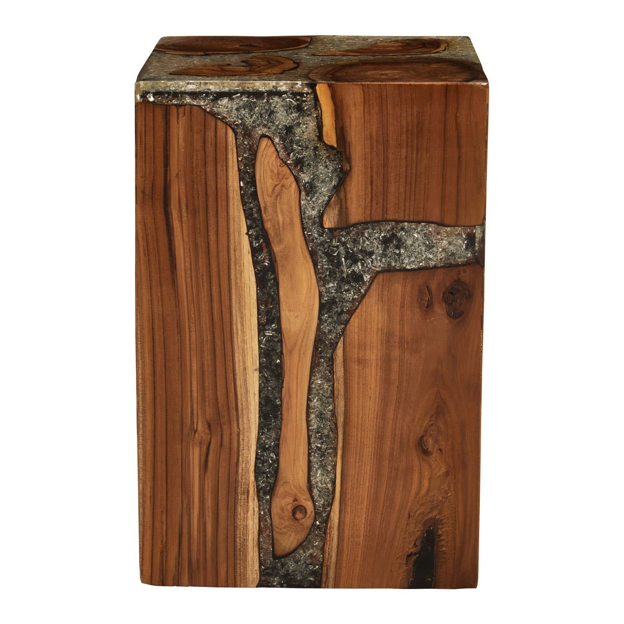 Resin-Infused Teak Wood Table