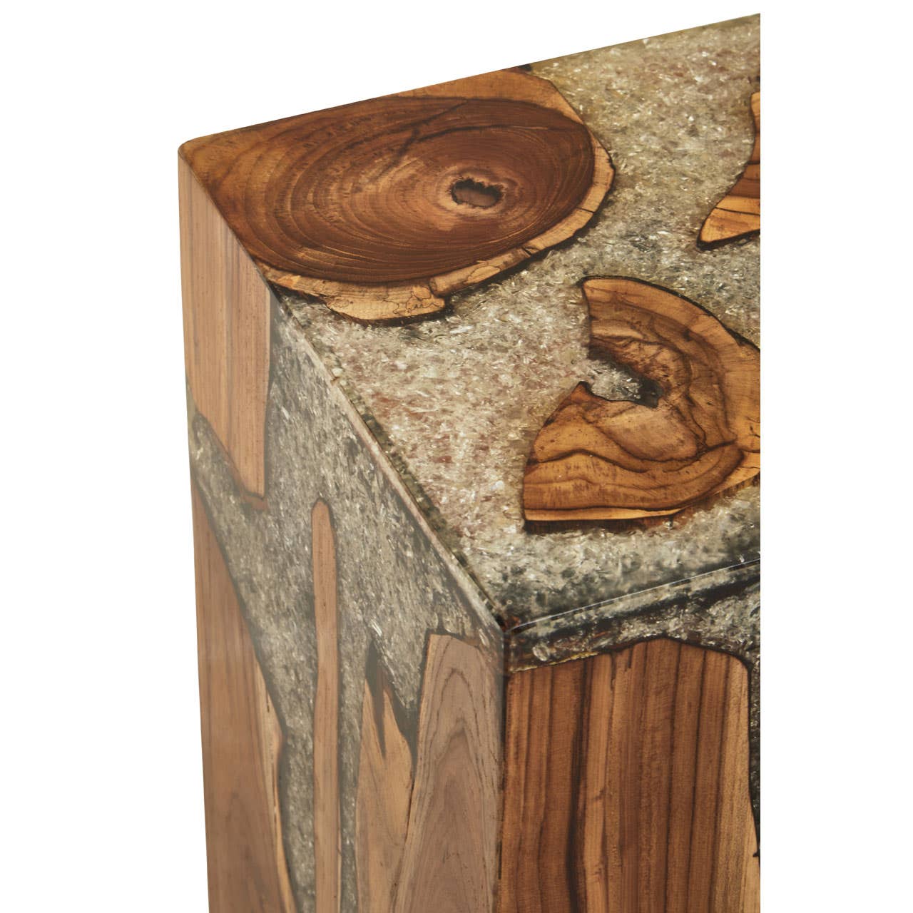 Resin-Infused Teak Wood Table