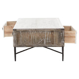 Rustic Elm Wood Coffee Table