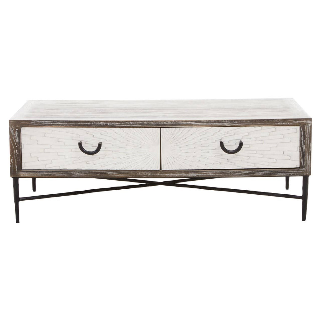 Rustic Elm Wood Coffee Table