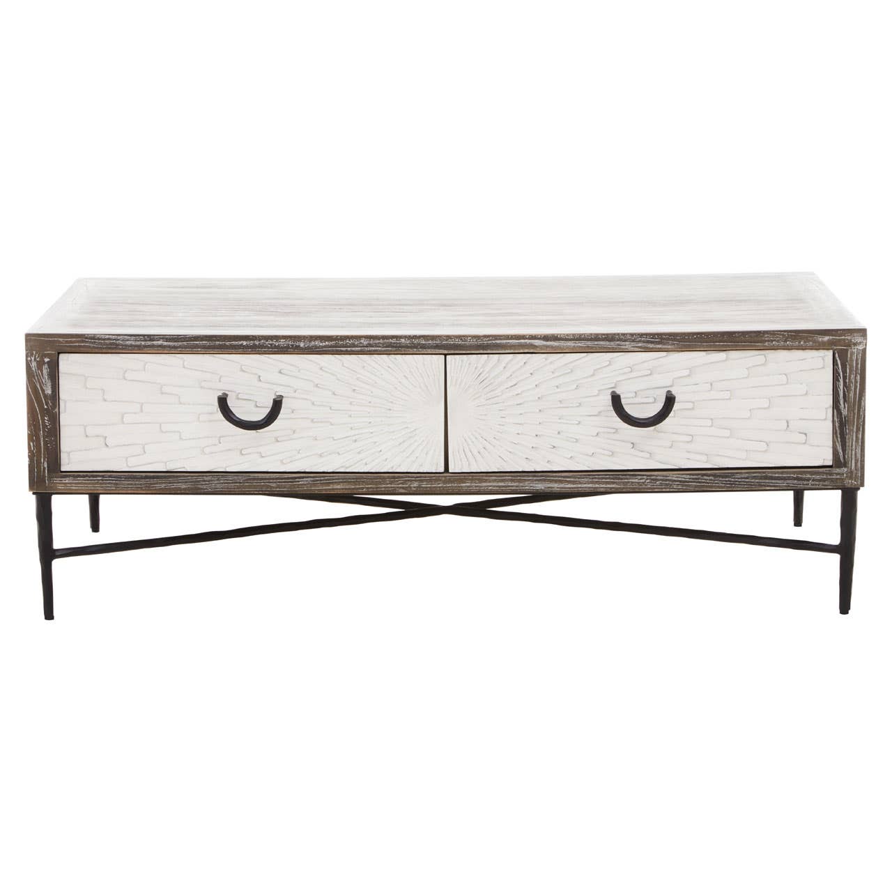 Rustic Elm Wood Coffee Table