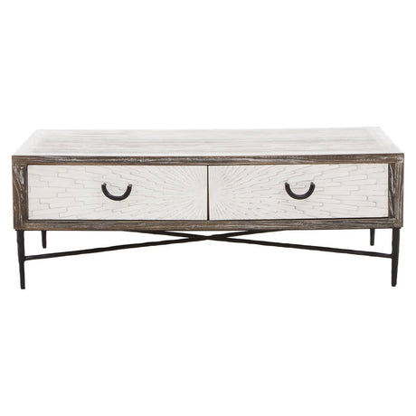 Rustic Elm Wood Coffee Table