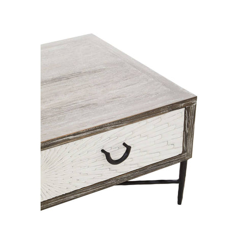 Rustic Elm Wood Coffee Table