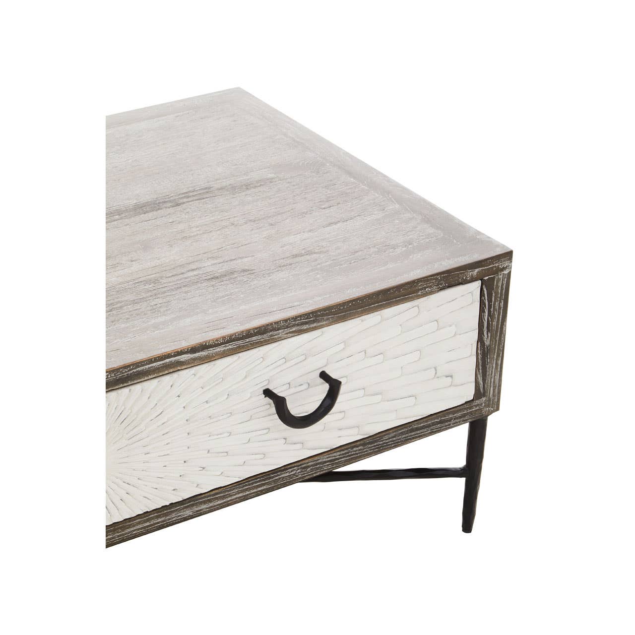 Rustic Elm Wood Coffee Table