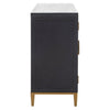 Midas Black Elm Wood Sideboard with Antique Brass Iron Base