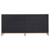 Midas Black Elm Wood Sideboard with Antique Brass Iron Base