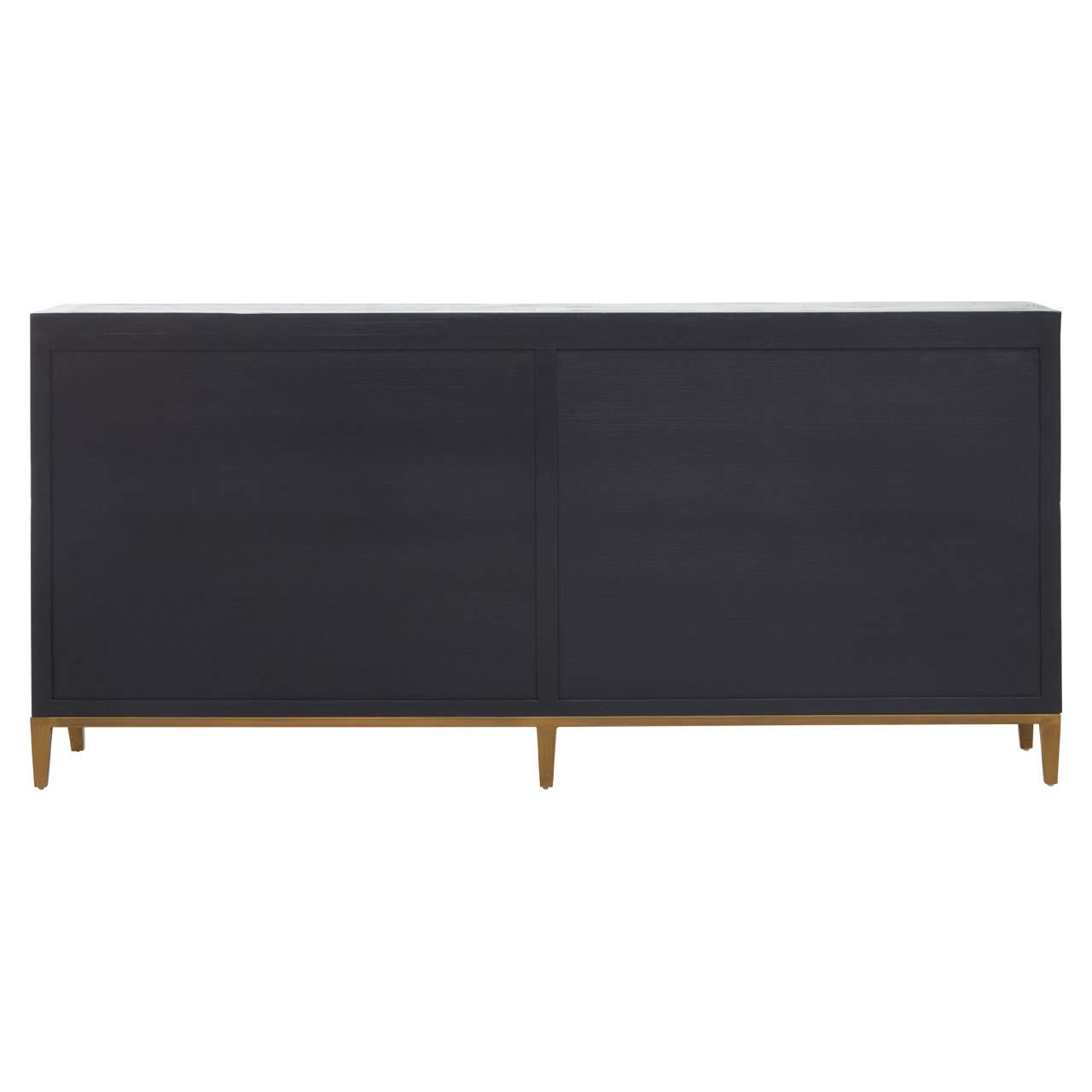 Midas Black Elm Wood Sideboard with Antique Brass Iron Base