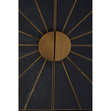 Midas Black Elm Wood Sideboard with Antique Brass Iron Base