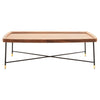 Walnut Cross Metal Coffee Table