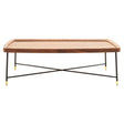 Walnut Cross Metal Coffee Table