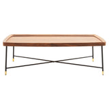 Walnut Cross Metal Coffee Table