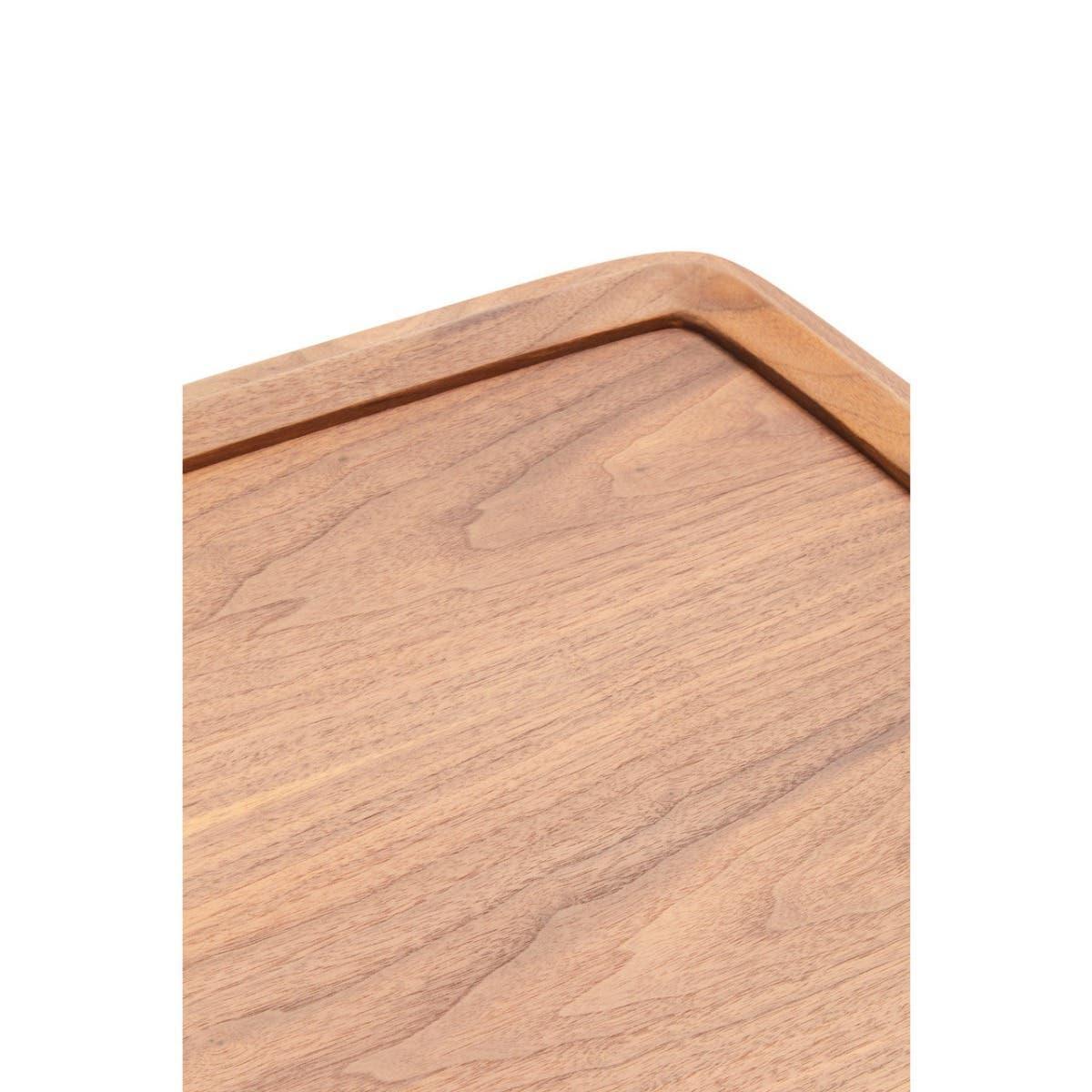 Close-up of wooden table top showing smooth finish and natural wood grain pattern