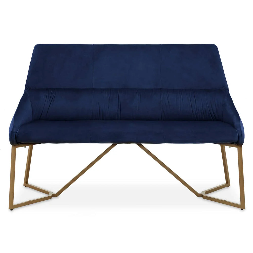 Luxe Blue Velvet Bench