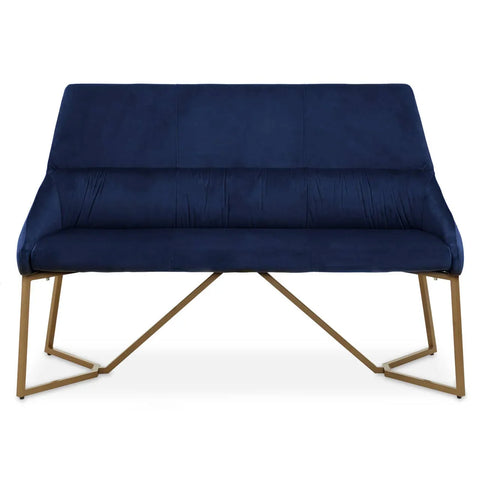 Luxe Blue Velvet Bench