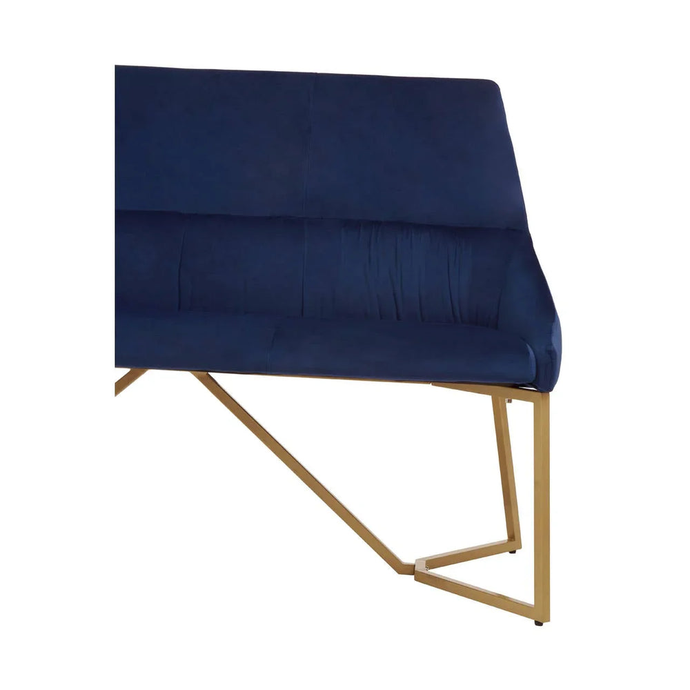 Luxe Blue Velvet Bench