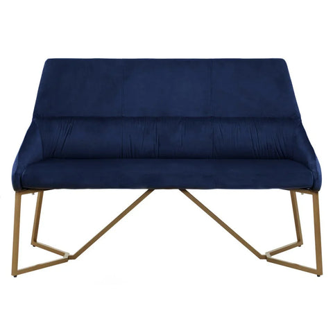 Luxe Blue Velvet Bench
