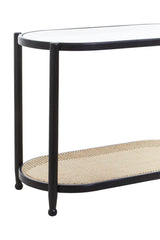 Cane Glass Console Table